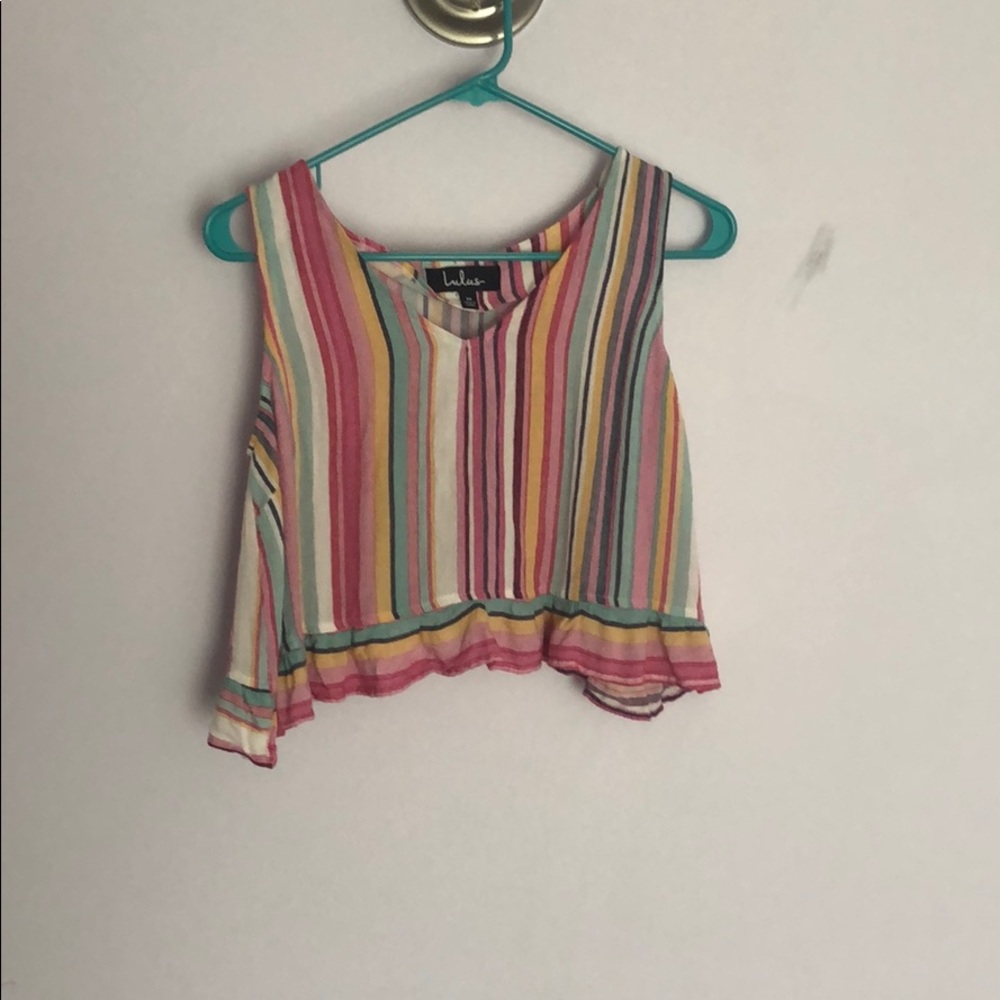 colorful cropped tank top